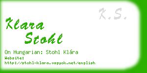 klara stohl business card